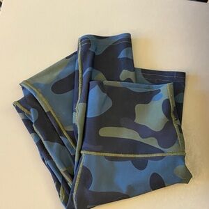 Blue and Green Camouflage Leggings